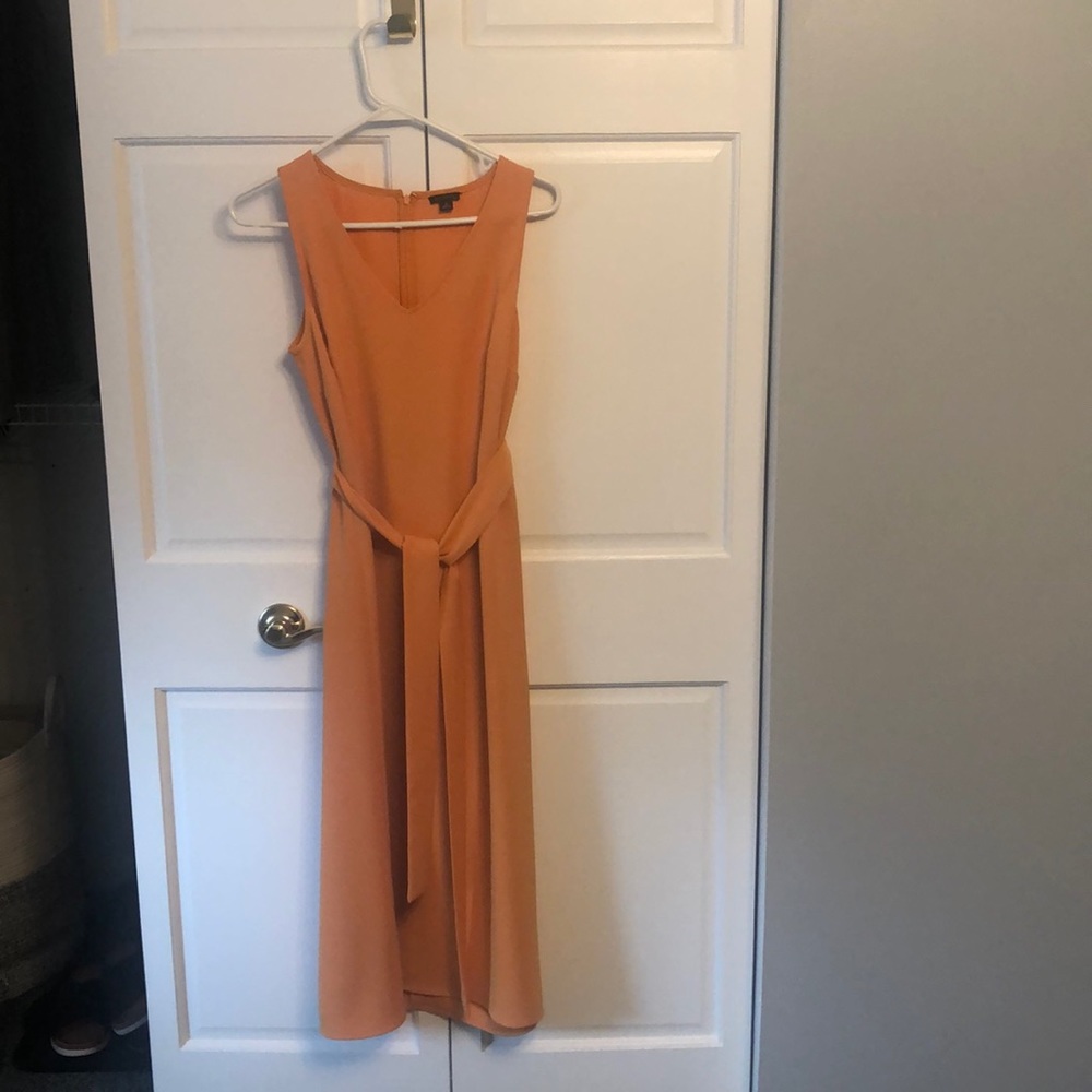 Tangerine dress with removable belt